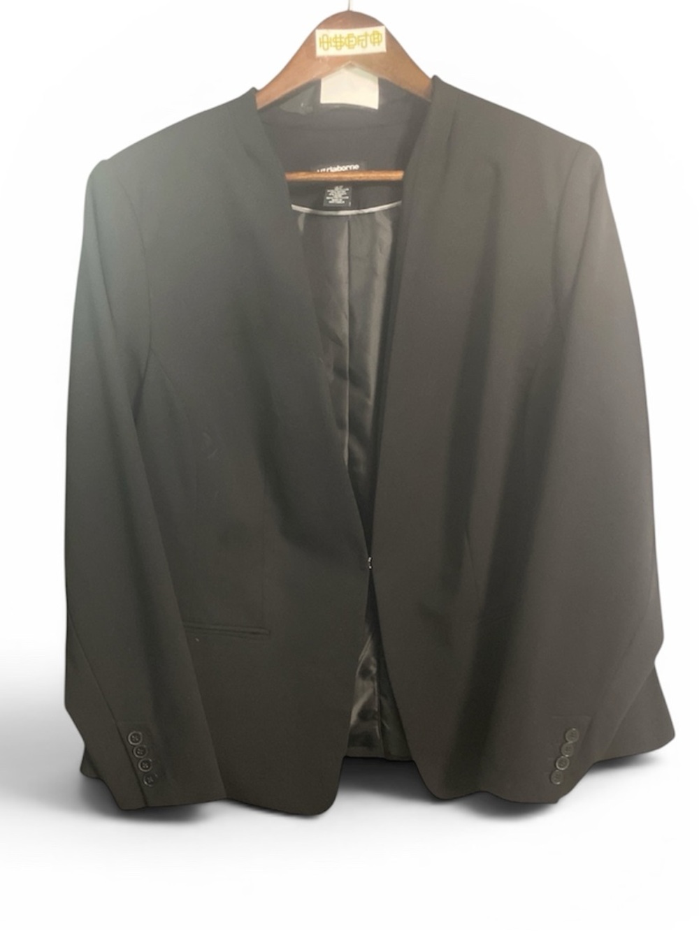 Liz Claiborne Black Open-Front Blazer | 16 W
